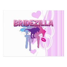 bridezilla bachelorette wedding bridal shower post card