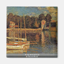 Bridge At Argenteuil By Claude Monet Refrigerator Magnets