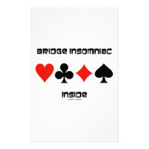 Bridge Insomniac Inside (Four Card Suits) Stationery Paper