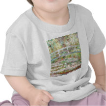 Bridge Over Water Lilies Pond - Claude Monet Tshirts