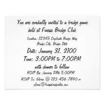 Bridge Players Do It With Finesse Four Card Suits Custom Invitations