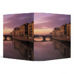Bridges over the Arno River at sunset, 3 Ring Binder