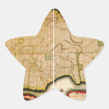 Bridges’ survey of Manhattan, NYC (1807) Star Stickers