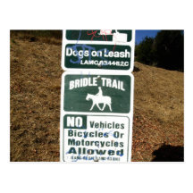 Bridle Trail Sign Postcard