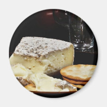 Brie Cheese And Crackers Magnets