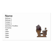 Briefcase on Wooden Desk Business Card Templates