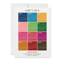 Bright 2011 Business Calendar Cards - Bold -
