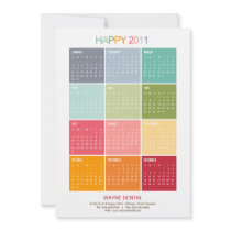 Bright 2011 Business Calendar Cards - Pastel -