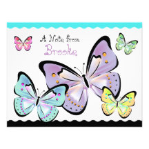 Bright and Beautiful Butterfly Note Card Custom Announcement