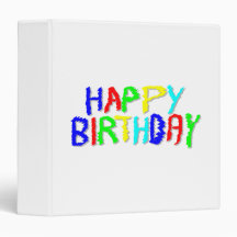 Bright and Colourful. Happy Birthday. Vinyl Binders