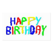 Bright and Colourful. Happy Birthday. Business Cards