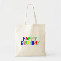 Bright and Colourful. Happy Birthday. Canvas Bag