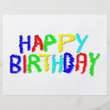 Bright and Colourful. Happy Birthday. Flyer Design