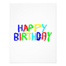 Bright and Colourful. Happy Birthday. Custom Announcements