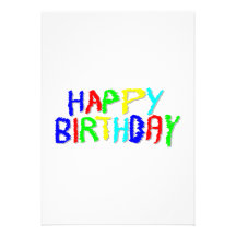 Bright and Colourful. Happy Birthday. Invitation