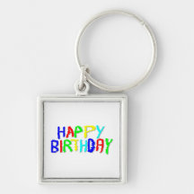 Bright and Colourful. Happy Birthday. Keychains