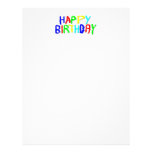 Bright and Colourful. Happy Birthday. Custom Letterhead