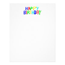 Bright and Colourful. Happy Birthday. Custom Letterhead
