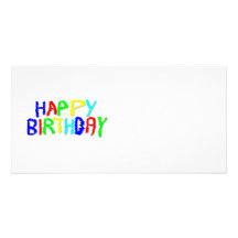 Bright and Colourful. Happy Birthday. Photo Card Template