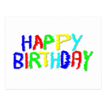 Bright and Colourful. Happy Birthday. Post Cards