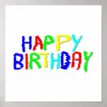 Bright and Colourful. Happy Birthday. Poster