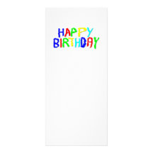Bright and Colourful. Happy Birthday. Customized Rack Card