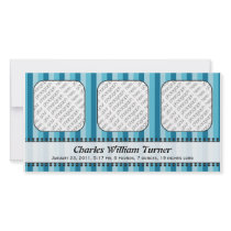 Bright Awnings Blue Birth Announcement