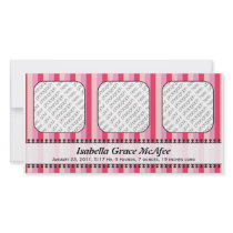 Bright Awnings Pink Birth Announcement