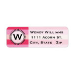 Bright Awnings Pink Monogram Address Labels