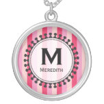 Bright Awnings Pink Monogram Necklace