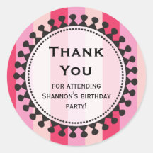 Bright Awnings Pink Thank You Sticker
