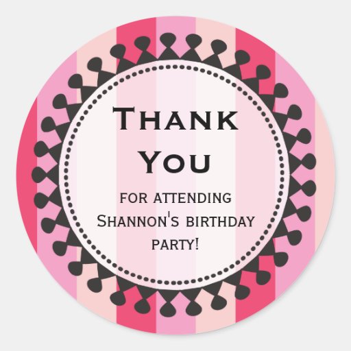 Bright Awnings Pink Thank You Sticker