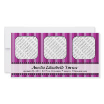 Bright Awnings Purple Birth Announcement