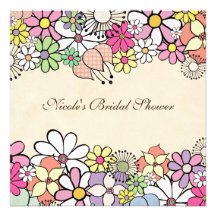 Bright Blossoms Custom Bridal Shower Invitation