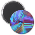 Bright Blue and Purple Radiating Art Magnet