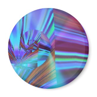 Bright Blue and Purple Radiating Art Magnet