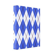 Bright Blue Argyle Canvas Prints