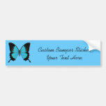 Bright Blue & Black Butterfly Original Colours Bumper Sticker