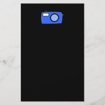 Bright Blue Camera. On Black. Personalized Flyer
