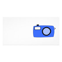 Bright Blue Camera. On White. Photo Greeting Card