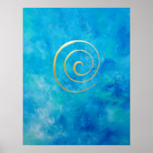Bright Blue Infinity Golden Spiral Philip Bowman Posters