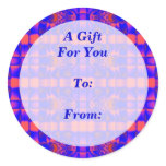 bright blue pink Gift Tags Round Stickers