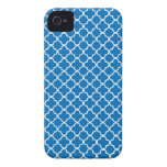 Bright Blue Quatrefoil Pattern Case-Mate iPhone 4 Case