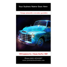 Bright Blue Restored Vintage Auto Photo Business Cards