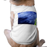 Bright Blue Storm and Glowing Branches by KLM Doggie Tee Shirt