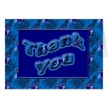 Bright Blue Thank You Card