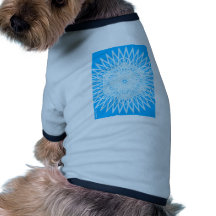 bright blue throat chakra sacred geometry doggie t-shirt