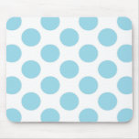 Bright blue white polka dots - Mousepad