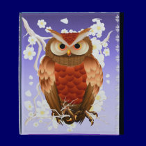 Bright Brown Owl-White Blooms iPad Case caseable cases