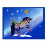 Bright Christmas Unicorn Postcard